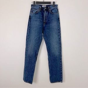 Agolde 90s Pinch Waist High Waist Straight Jeans 100% Organic Cotton Size 25